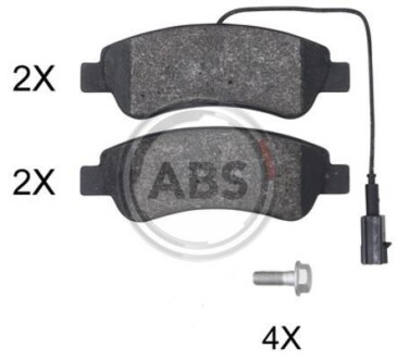 Колодка гальм. диск. Jumper/Boxer/Ducato (06-20) задн. (ABS) A.B.S. 35067 (фото 1)