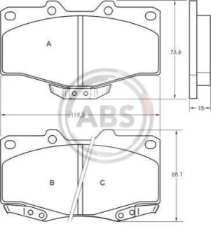 Колодка гальм. TOYOTA / VW Hi-Lux/Landcruiser передн. (вир-во ABS) A.B.S. 36724