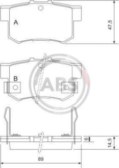 Колодка гальм. HONDA / ROVER Accord/Civic/200/600 задн. (ABS) A.B.S. 36757