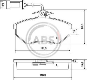 Колодка гальм. AUDI / VW 80-200/Passat передн. (ABS) A.B.S. 36791