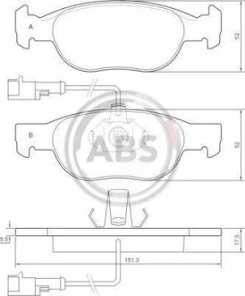Колодка гальм. FIAT / LANCIA Brava / Bravo / Delta передн. (вир-во ABS) A.B.S. 36892