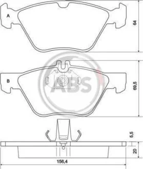 Колодка гальм. MB E280/E320/E420 передн. (вир-во ABS) A.B.S. 36943