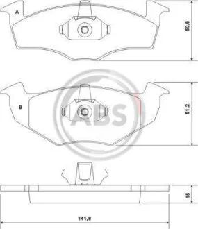 Колодка гальм. SEAT / VW Cordoba / Ibiza / Golf III передн. (вир-во ABS) A.B.S. 37092