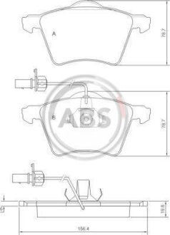 Колодка гальм. VW T4 16 "передн. (ABS) A.B.S. 37141