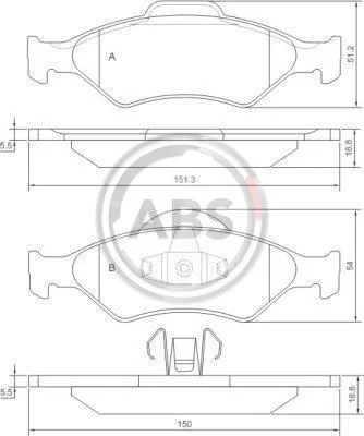 Колодка гальм. FORD Courier / Fiesta / Ka передн. (вир-во ABS) A.B.S. 37196 (фото 1)