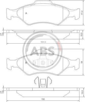 Колодка гальм. FORD Courier / Fiesta / Ka передн. (ABS) A.B.S. 37196