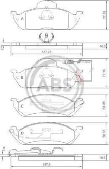 Колодка гальм. MB ML230/ML270CDi/ML320 передн. (вир-во ABS) A.B.S. 37198