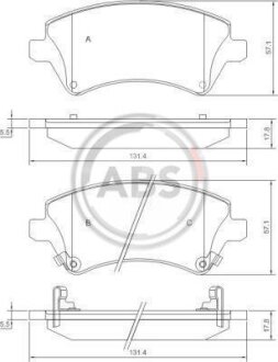 Колодка гальм. TOYOTA Corolla передн. (ABS) A.B.S. 37405