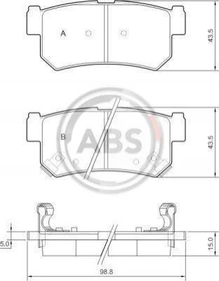 Гальмівні колодки задні дискові A.B.S. 37460 (фото 1)