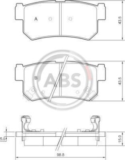 Колодка тормозов. SSANG YONG Korando/Musso задн. (выр-во ABS) A.B.S. 37460