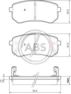 Колодка тормозов. HYUNDAI / KIA i10/Picanto задн. (выр-во ABS) A.B.S. 37515