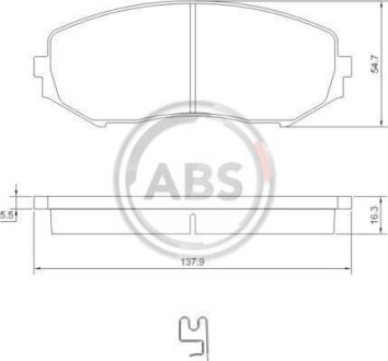 Колодка гальм. SUZUKI Grand Vitara передн. (ABS) A.B.S. 37531