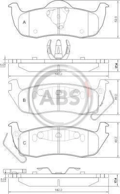Колодка гальм. JEEP Grand Cherokee задн. (вир-во ABS) A.B.S. 37534 (фото 1)