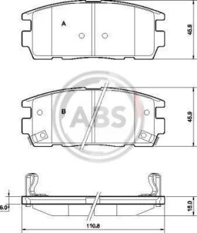 Тормозные колодки задние дисковые A.B.S. 37583