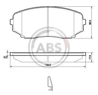 Тормозные колодки передние дисковые A.B.S. 37643