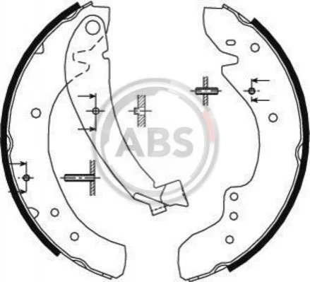 Колодка гальм. барабан. CITROEN / FIAT / PEUGEOT Jumper / Ducato / Boxer задн. (вир-во ABS) A.B.S. 8934 (фото 1)