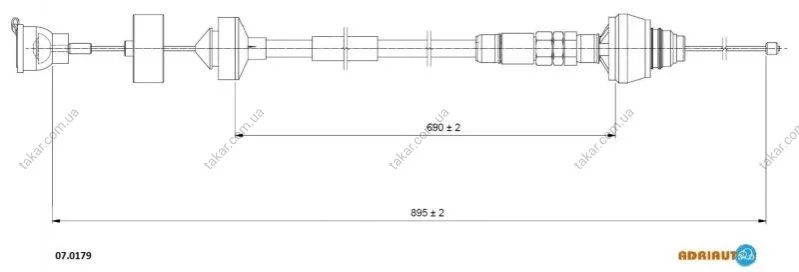 Трос сцепления CITROEN BERLINGO (выр-во Adriauto) ADRIAUTO 07.0179 (фото 1)