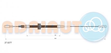 Трос гальмівний MERCEDES Sprinter ADRIAUTO AD27.0277 (фото 1)
