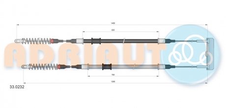 Трос тормозной OPEL Kadett E ADRIAUTO AD33.0232 (фото 1)