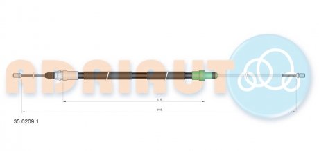 Трос гальмівний PEUGEOT 307 ADRIAUTO AD35.0209.1