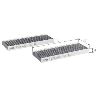 Фільтр салону к-т 2 шт ALPHA FILTER AF5106A-2