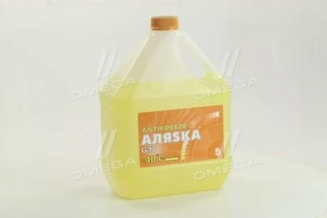 Антифриз жёлтый, -40 °C, G13, 5 л АЛЯSКА 5370
