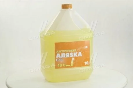 Антифриз жёлтый, -40 °C, G13, 10 л АЛЯSКА 5371