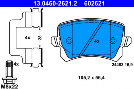 Колодки тормозные дисковые, к-кт ATE 13046026212 (фото 1)