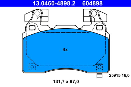 Тормозные колодки ATE 13.0460-4898.2