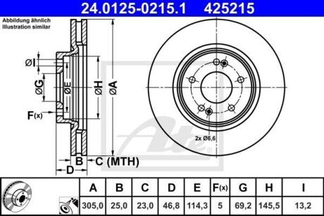 Гальмівний диск ATE 24.0125-0215.1