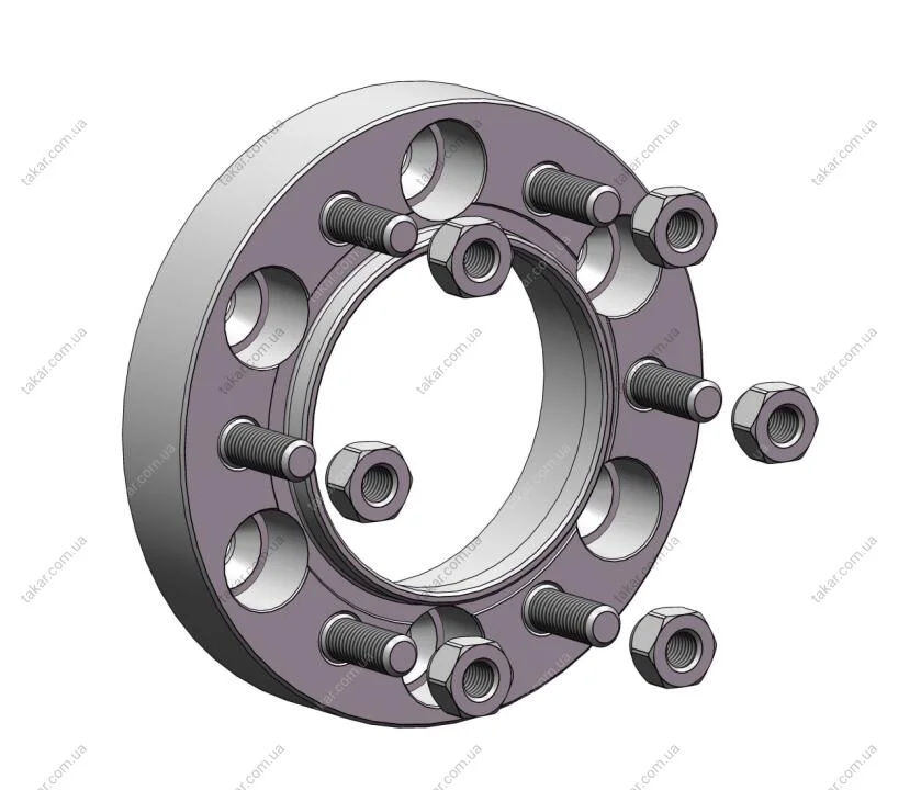 Проставки для вильоту коліс на Toyota 30 мм 6x139,7 dia 107,5 (STUD12x1.5) Autoprostavka 1001-04-153/30 (фото 1)