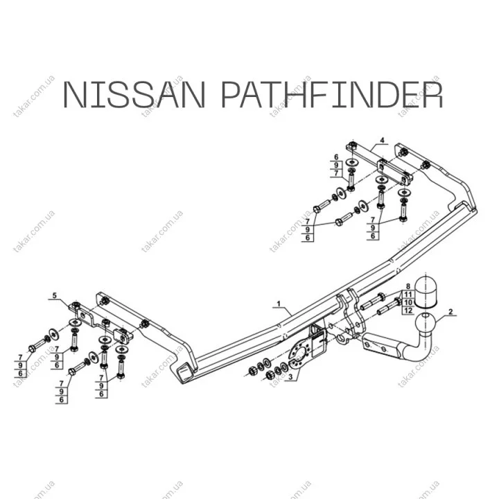 Фаркоп съемный на 2 болта - Nissan Almera Tino тип C Autoprostavka 2002-08-02 (фото 1)
