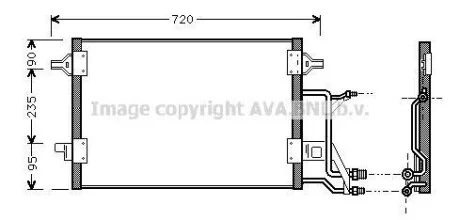 Конденсатор кондиціонера AUDI A6/S6 (C5) (97-)(вир-во AVA) AVA COOLING AI5176