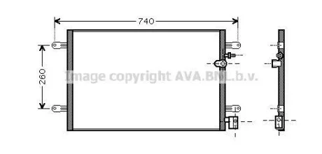 Радіатор кондиціонера (Конденсатор) без осушувача AVA COOLING AI5237
