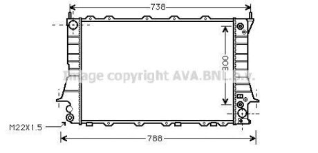 Радіатор охолодження двигуна AUDI 100/A6 26/8 AT 92-97 (Ava) AVA COOLING AIA2084