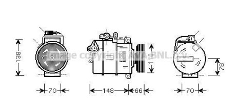 Компрессор кондиционера A4 II 19TDi 00-03 (выр-во AVA) AVA COOLING AIAK226