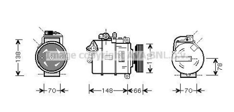 Компрессор кондиционера A4 II 19TDi 00-03 (выр-во AVA) AVA COOLING AIAK226