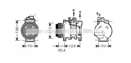 Компресор кондиціонера AUDI A4 B6 (2001) A4 2.5 TDI (AVA) AVA COOLING AIAK227