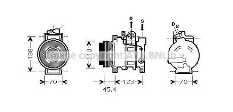 Компрессор кондиционера AUDI A4 B6 (2001) A4 2.5 TDI (выр-во AVA) AVA COOLING AIAK227