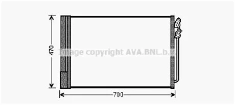 Радиатор кондиционера (Конденсатор) с осушителем AVA COOLING BWA5370D