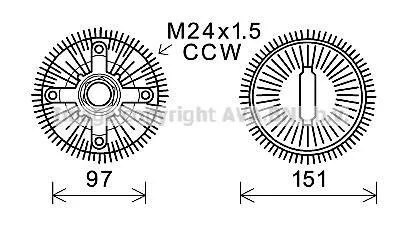 Віскомуфта BMW X5 4.4 i (E53) 07/00- (вир-во AVA) AVA COOLING BWC392