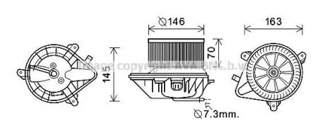 Електродвигун Berlingo * + / + AC LHD 02-08 (AVA) AVA COOLING CN8292