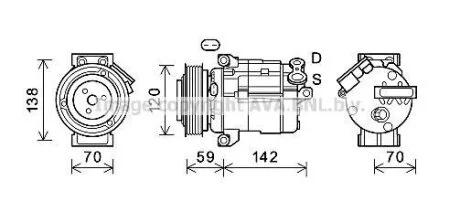 Компресор кондиціонера CHEVROLET CAPTIVA (2007) (вир-во AVA) AVA COOLING CTK063