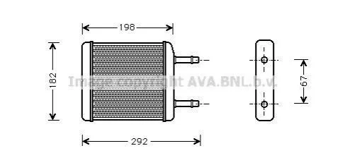 Радіатор обігрівача салону AVA COOLING DWA6024 (фото 1)