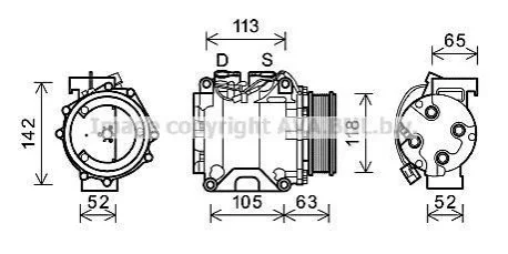 Компрессор кондиционера HONDA ACCORD 2003-(AVA) AVA COOLING HDAK238 (фото 1)