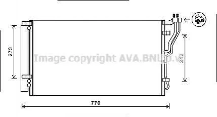 Радіатор кондиціонера (Конденсатор) із осушувачем AVA COOLING HYA5246D (фото 1)
