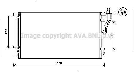 Конденсор Sonata VlI 2.0 i 06/09-(AVA) AVA COOLING HYA5246D (фото 1)
