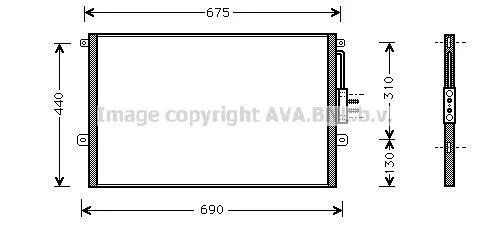Конденсатор кондиціонера JEEP Grand Cherokee 2.7D 99- (AVA) AVA COOLING JE5018 (фото 1)