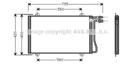 Радиатор кондиционера (Конденсатор) без осушителя AVA COOLING MS5219