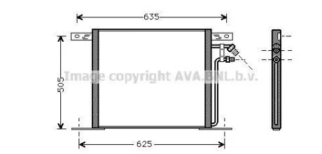 Радіатор кондиціонера (Конденсатор) без осушувача AVA COOLING MS5220